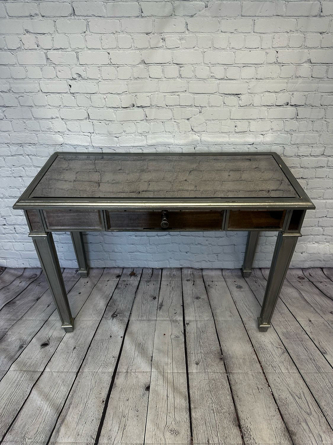 Fogged Mirrored Desk or Console Table