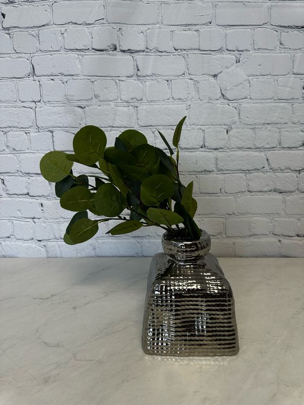 Stamped Chrome Vase
