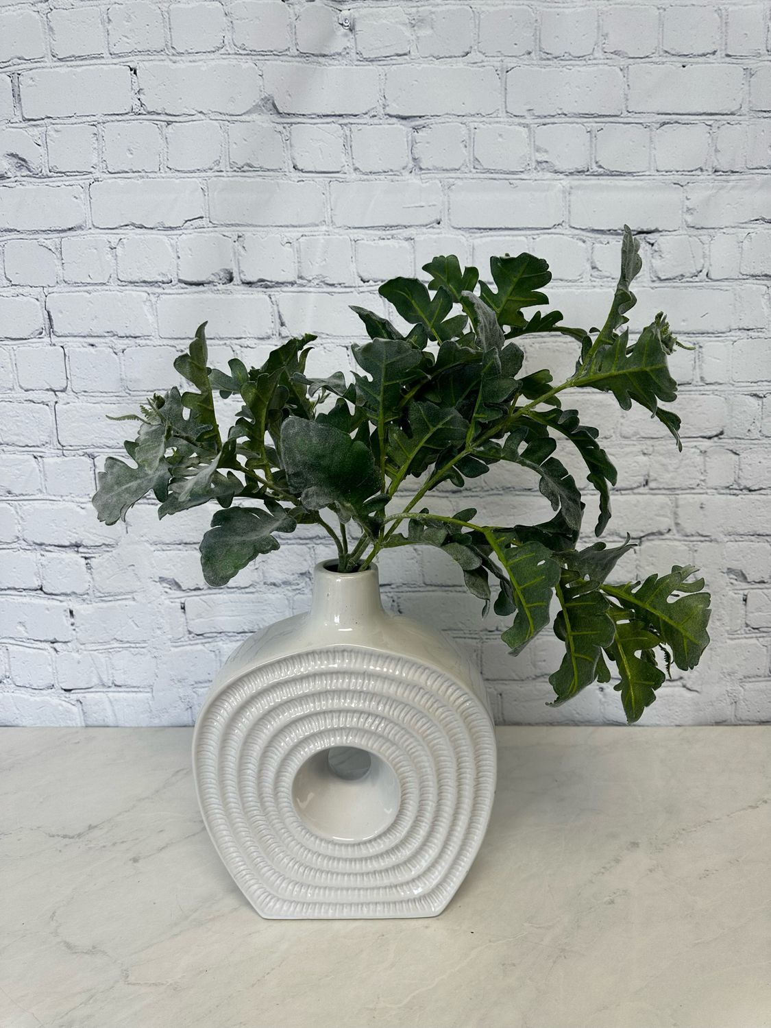 Large White Vase w/ ZZ