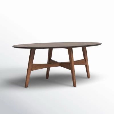 Wood Mid Century Modern Oval Coffee Table