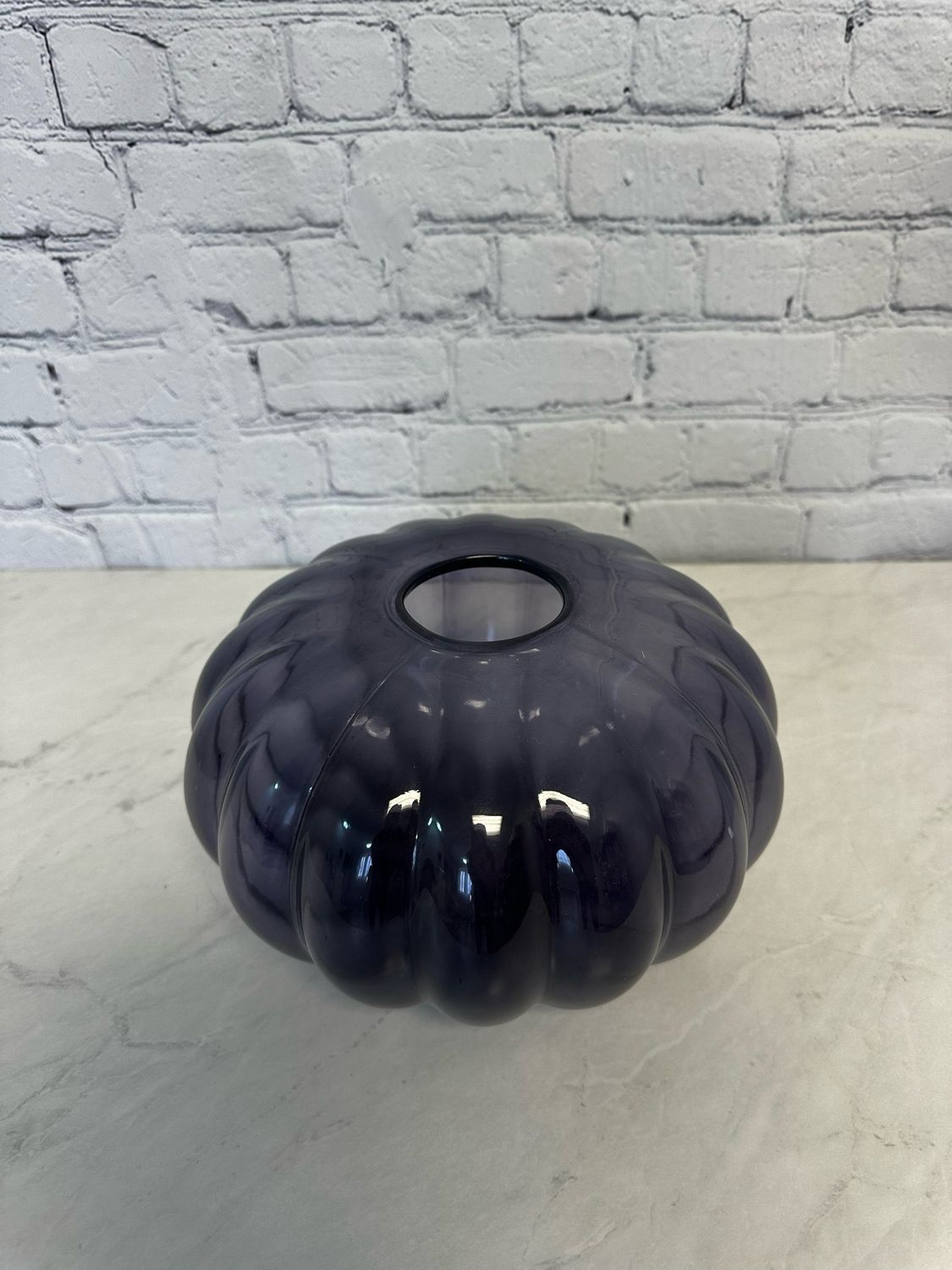 Short Purple Glass Vase