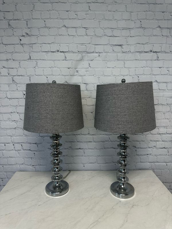 Modern Chrome Lamp - Set Of 2