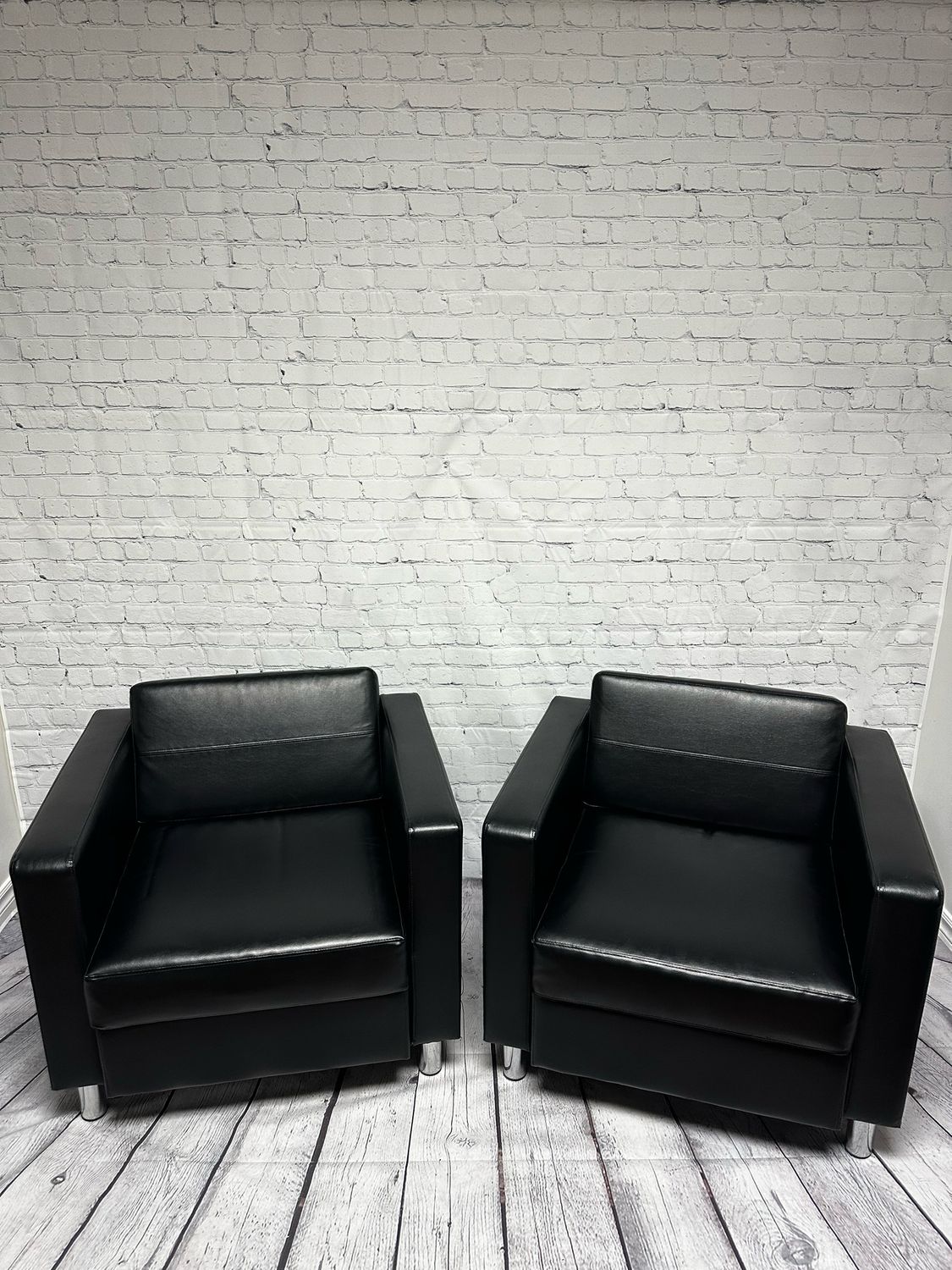 Black Leather Chair - Set Of 2
