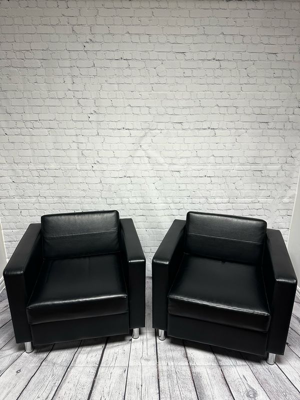Black Leather Chair - Set Of 2