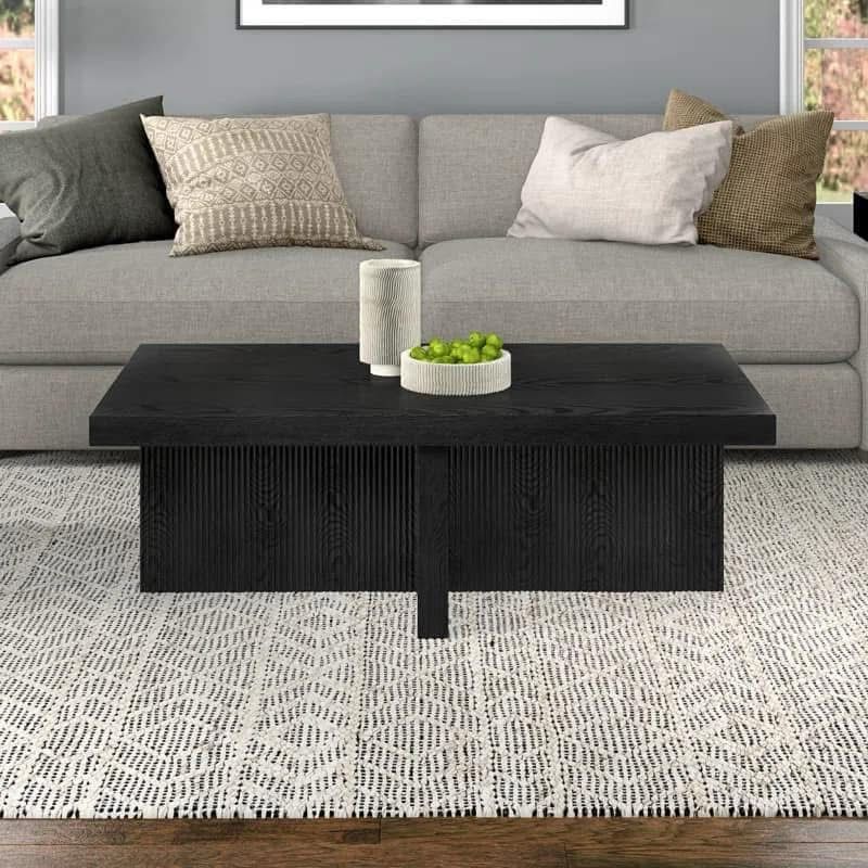 Trendy Black Wood Coffee Table
