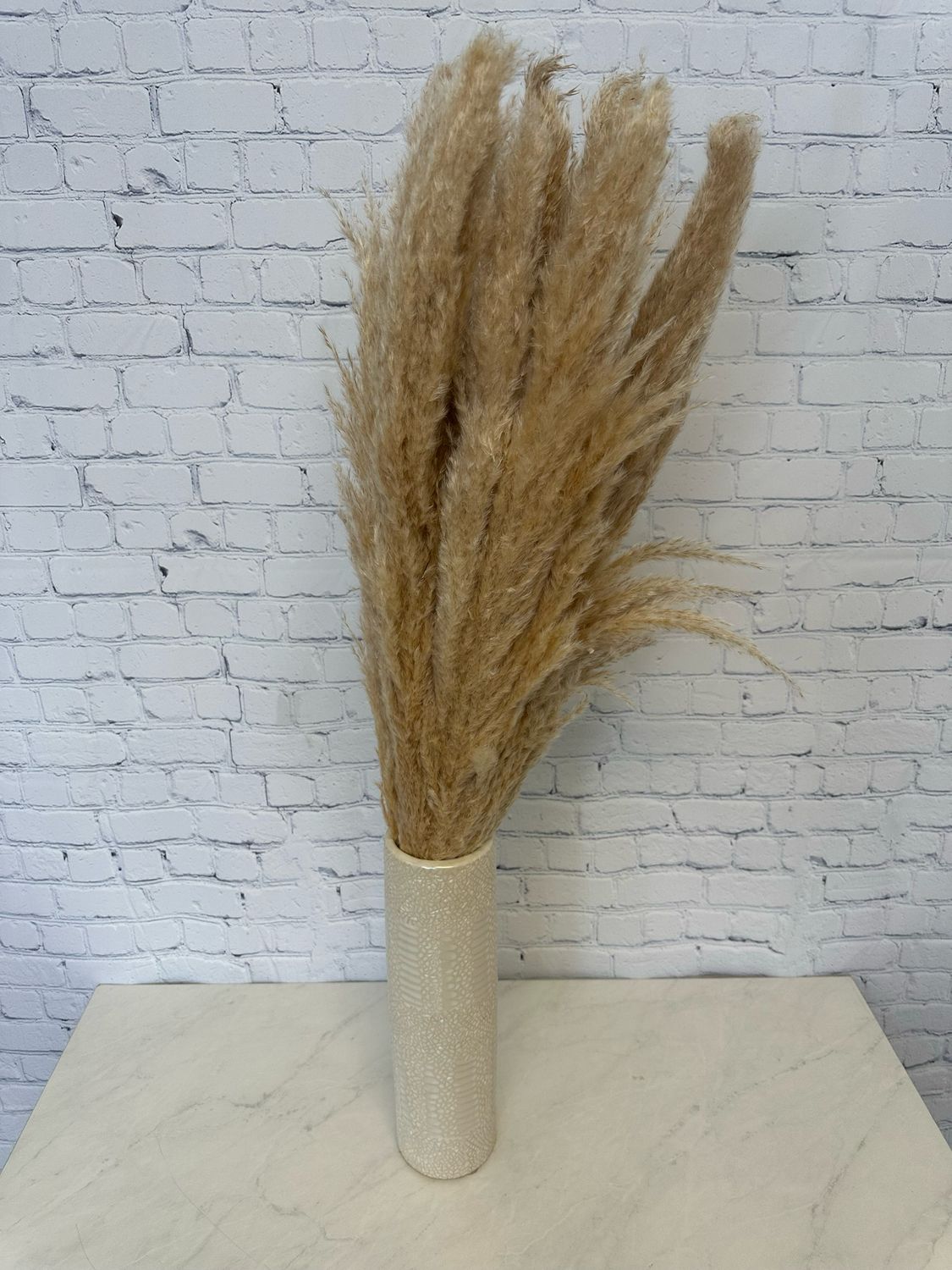 Beige Floor Vase w Pampas