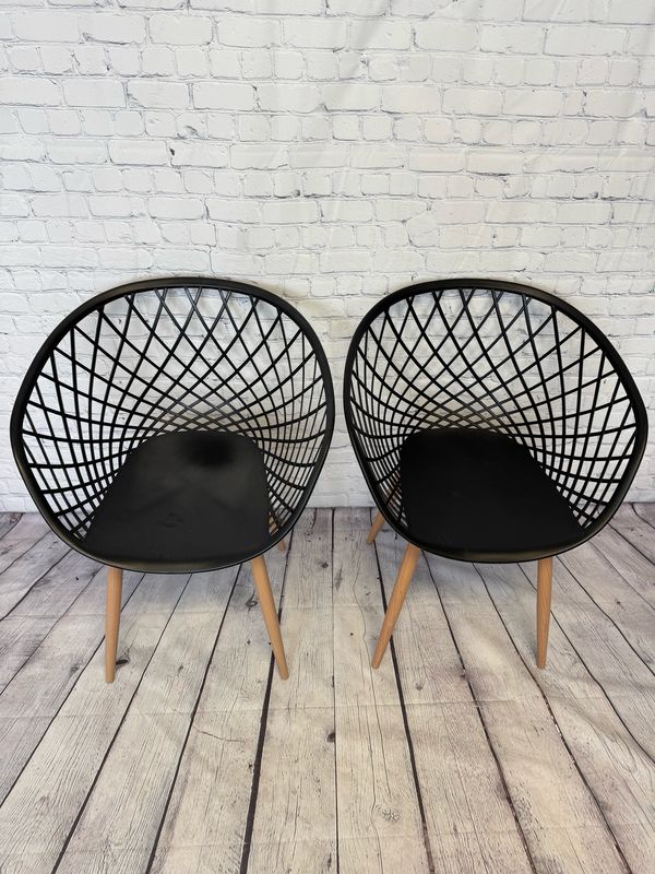 Black Net Chair - Set Of 2