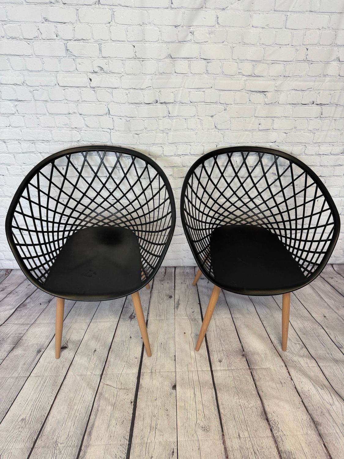 Black Net Chair - Set Of 2