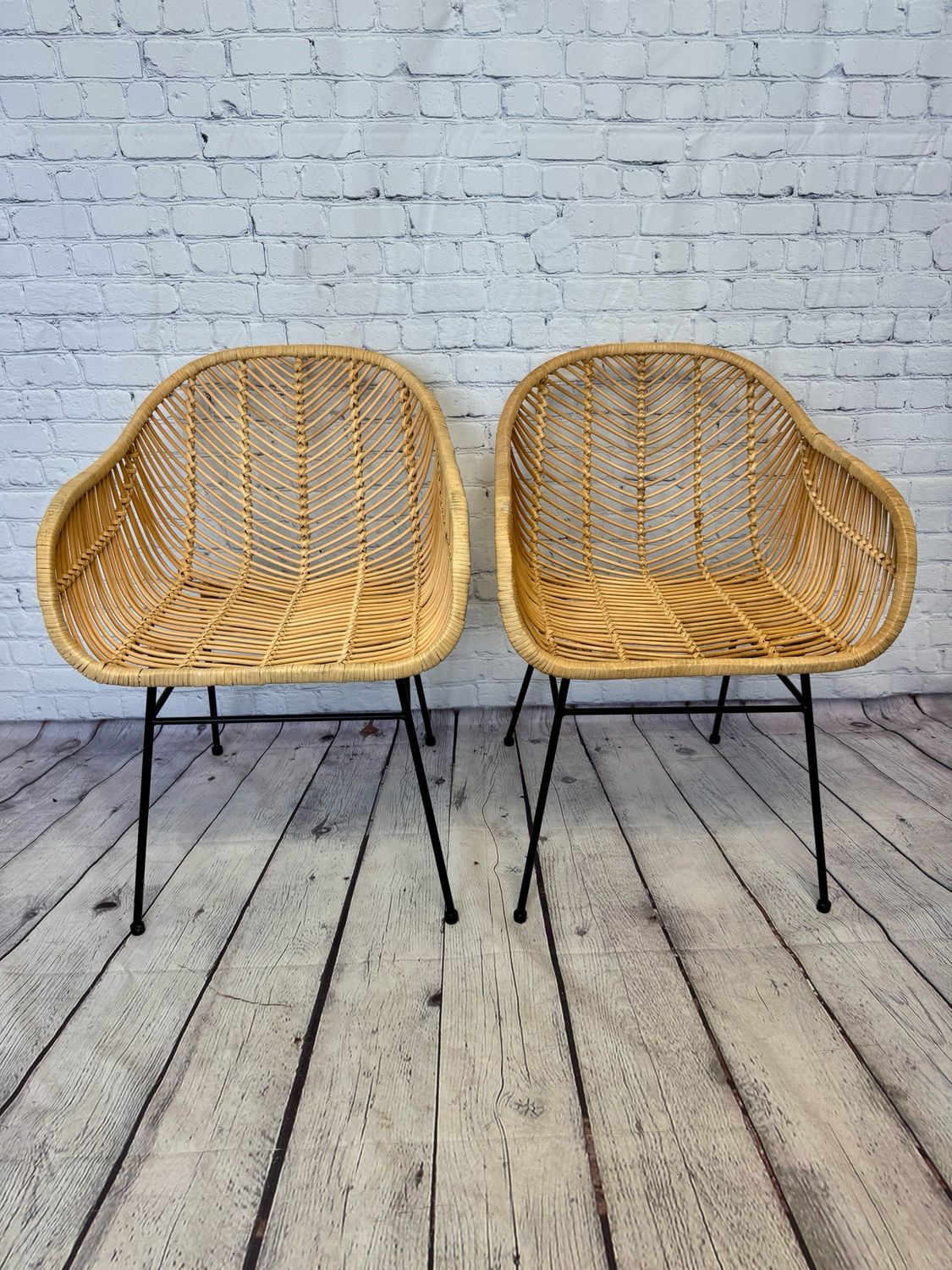 Boho Wicker Chairs - Set Of 2