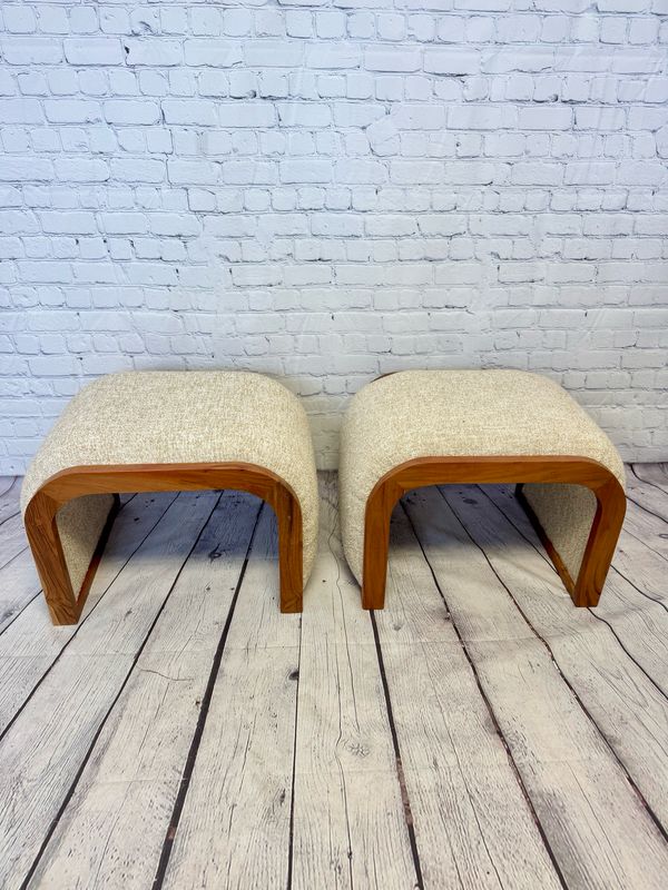 Sand Color U Shaped Ottomans-set Of 2