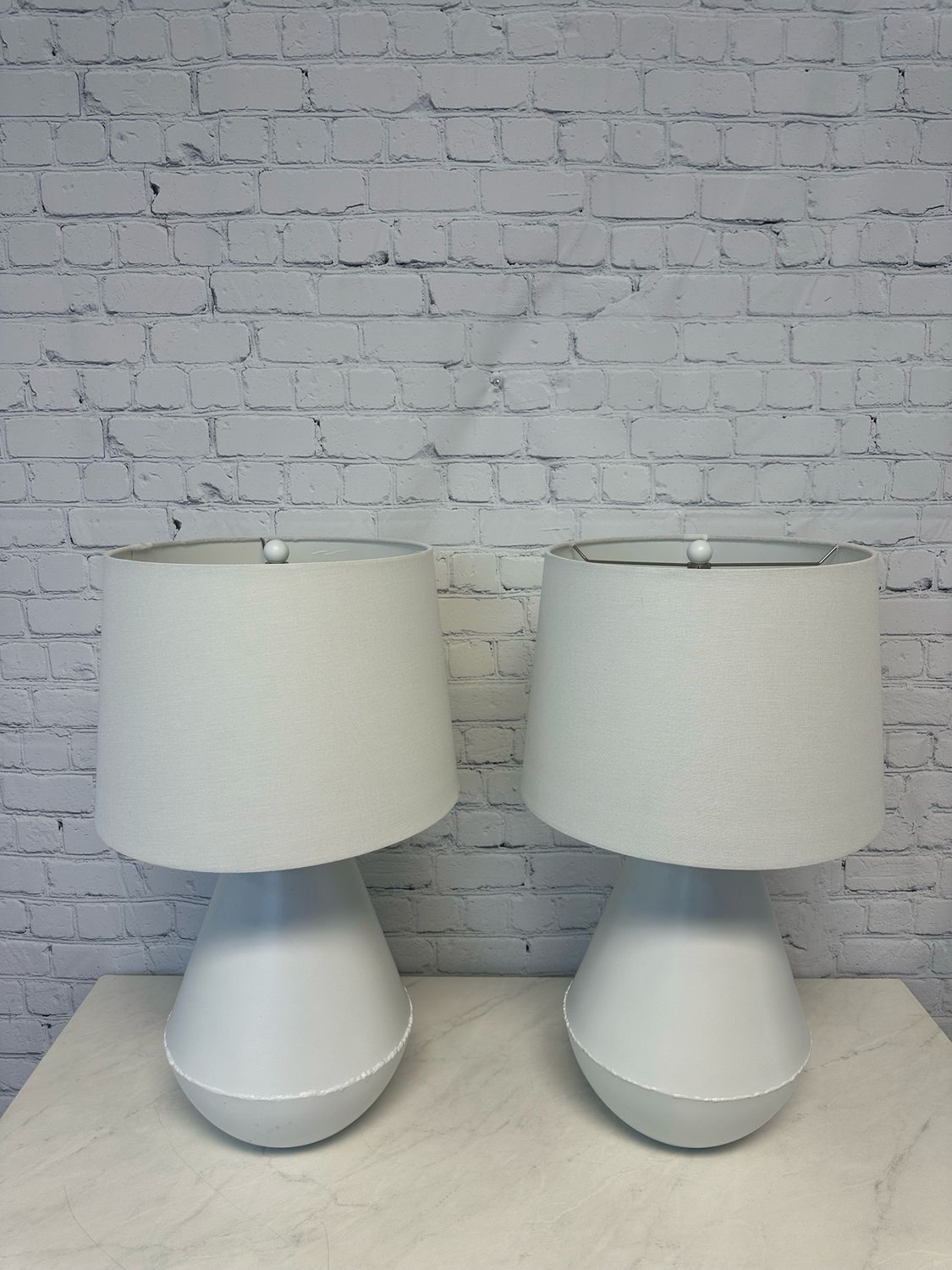 White Tear Shaped Lamp - Set Of 2