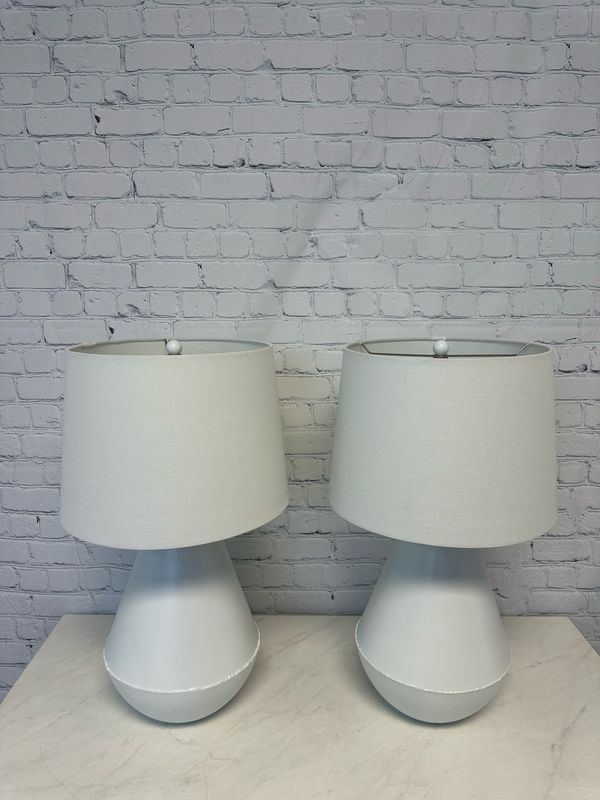 White Tear Shaped Lamp - Set Of 2