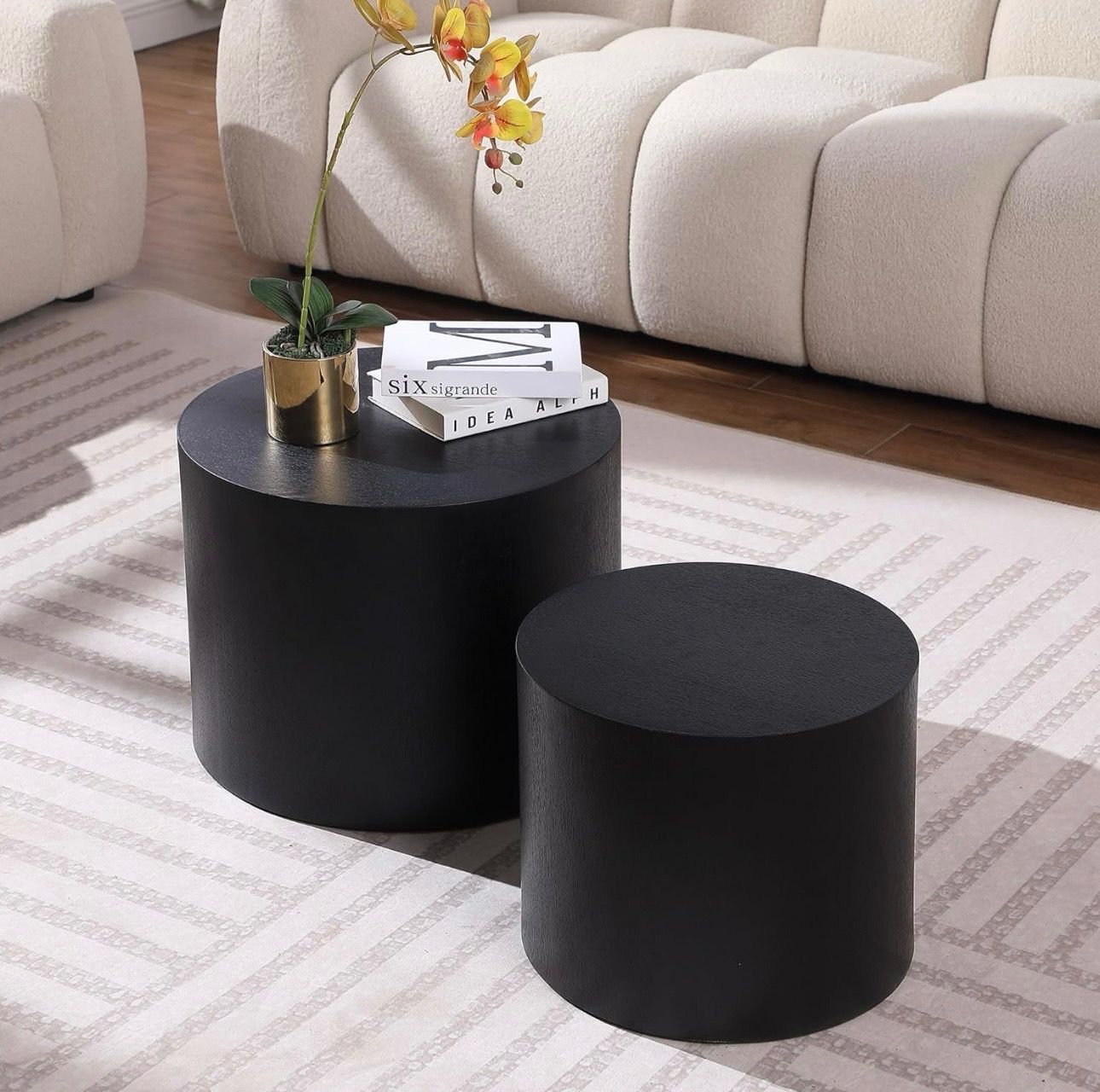 Black Nesting Coffee Table - Set Of 2