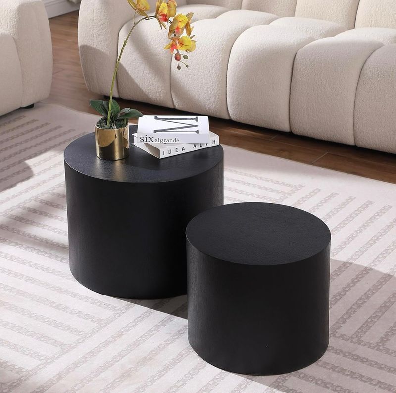 Black Nesting Coffee Table - Set Of 2