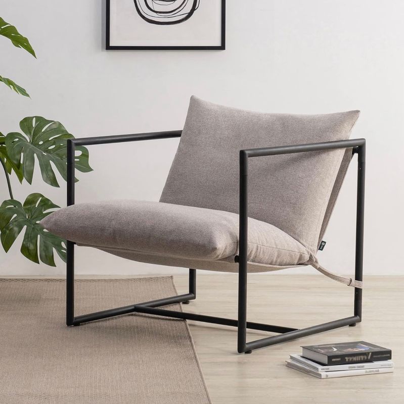 Oatmeal Sling Accent Chair - Set Of 2