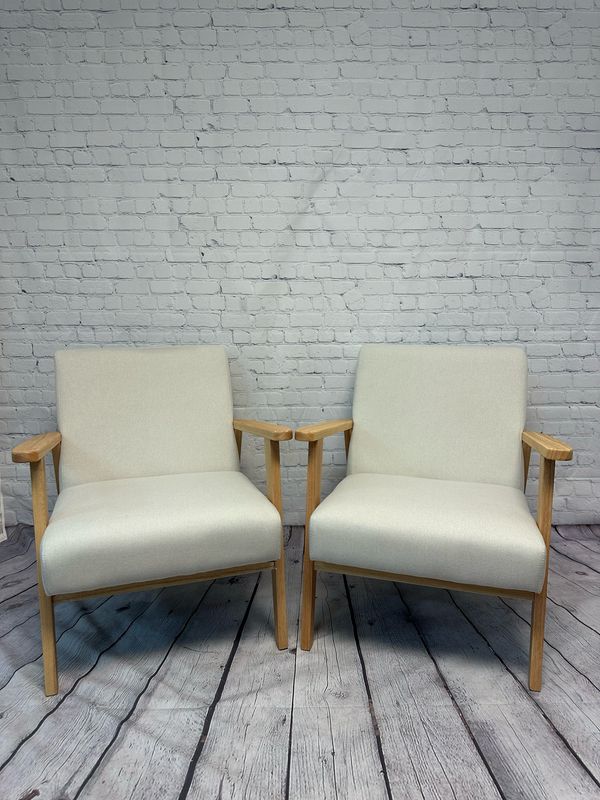 Beige Upholstered Accent Chair