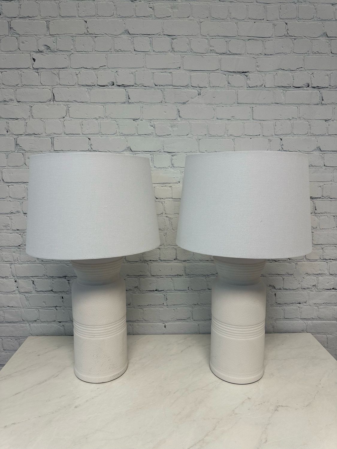 Modern White Lamp - Set Of 2