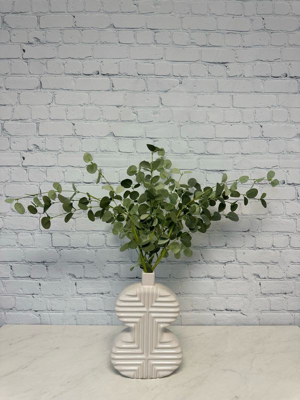 White Figure 8 Vase