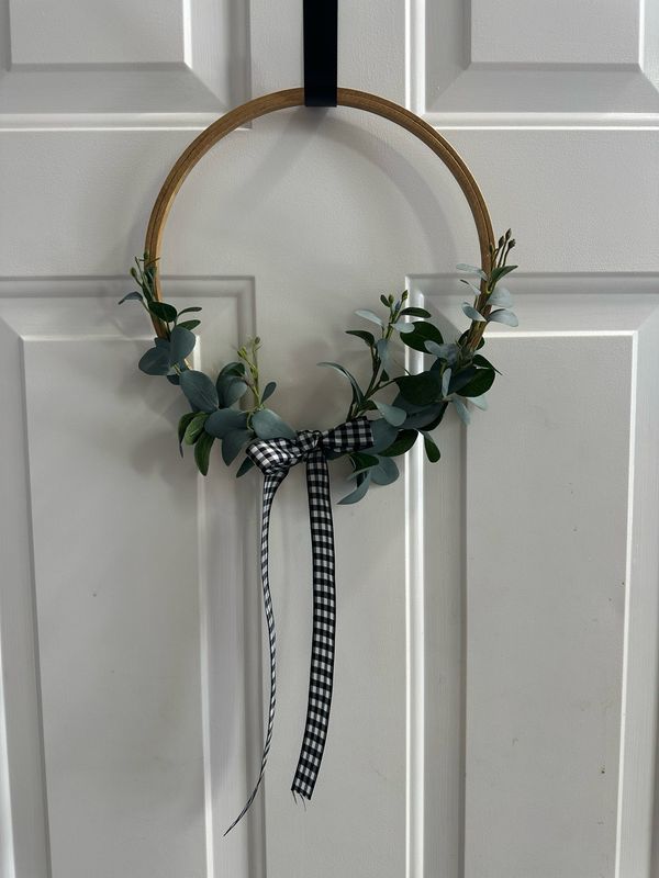 Small Greenery Wreath w/ Wooden Ring