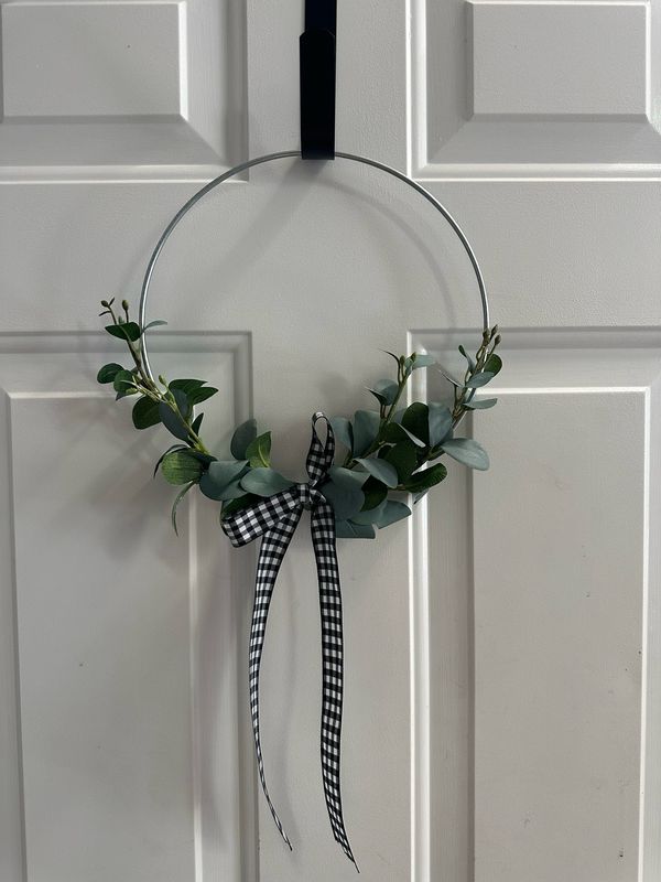 Small Greenery Wreath w/ Silver Ring