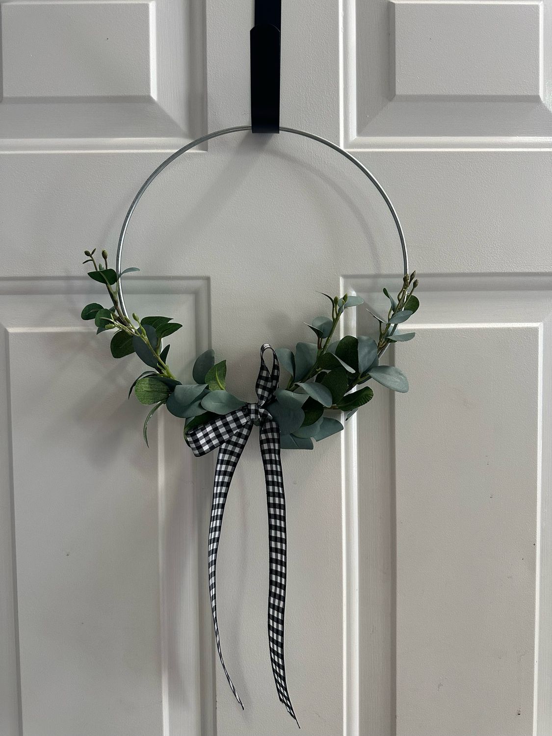 Small Greenery Wreath w/ Silver Ring