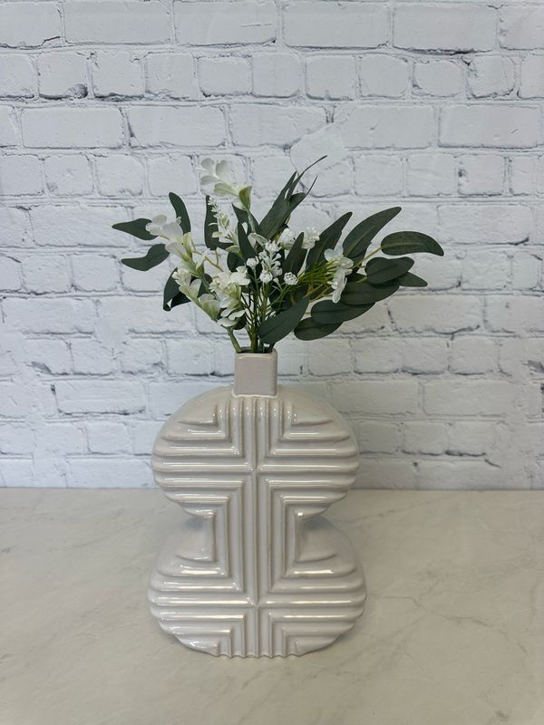 White Figure 8 Vase