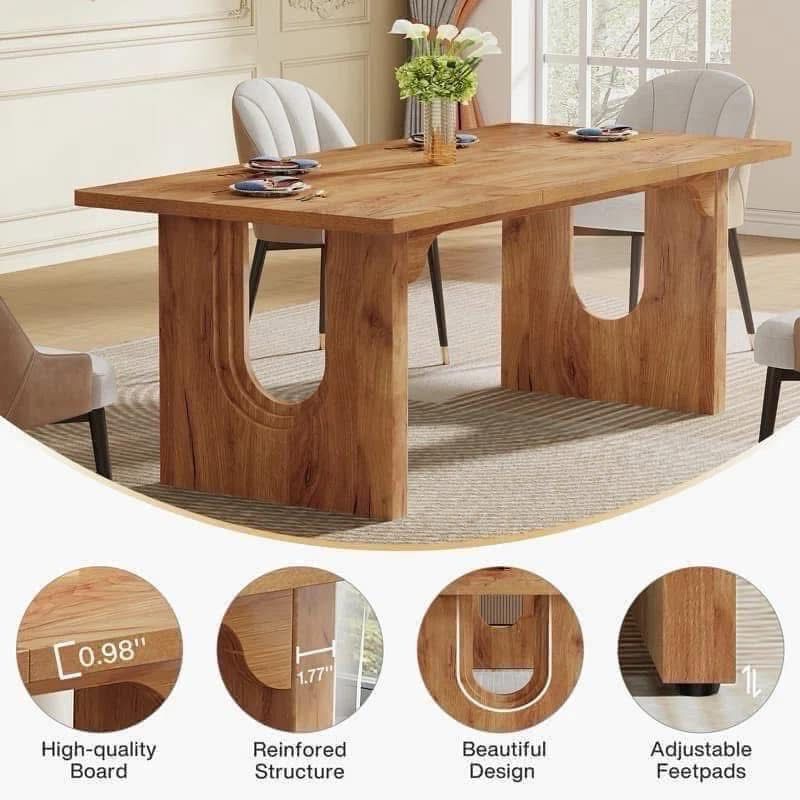 Contemporary U-Leg Dining Table - Seats 6