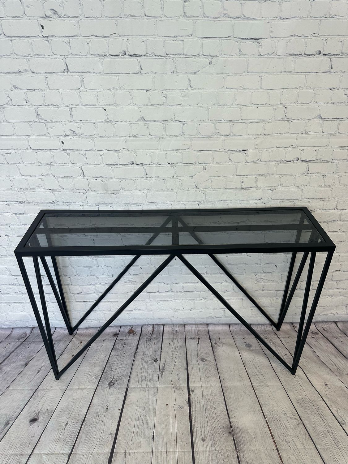 Black Metal & Glass Console Table OR Desk