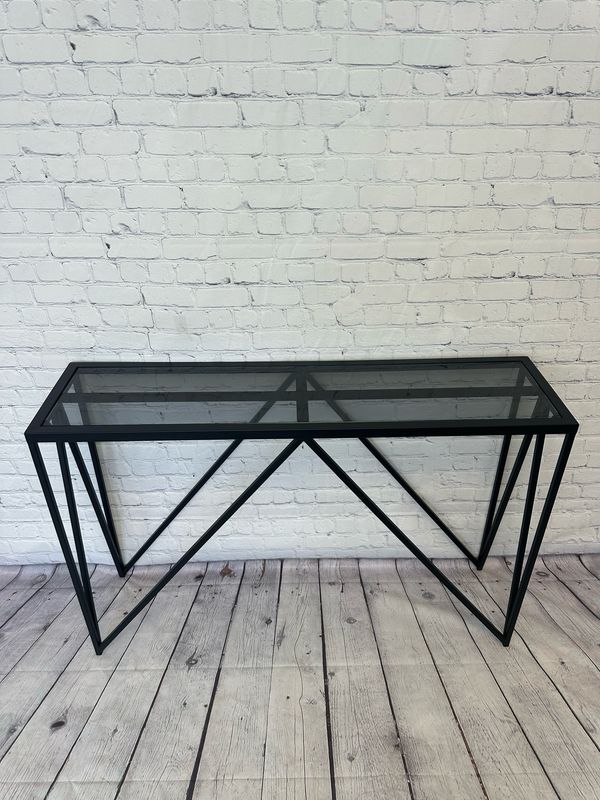 Black Metal & Glass Console Table OR Desk