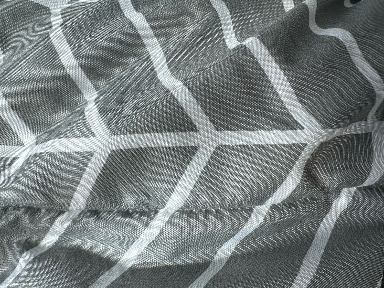Twin Bedding - Grey Patterned Comforter w/ 1 Pleated Case