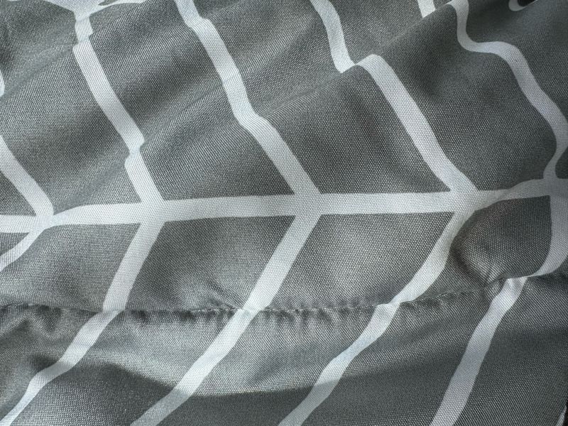 Twin Bedding - Grey Patterned Comforter w/ 1 Pleated Case