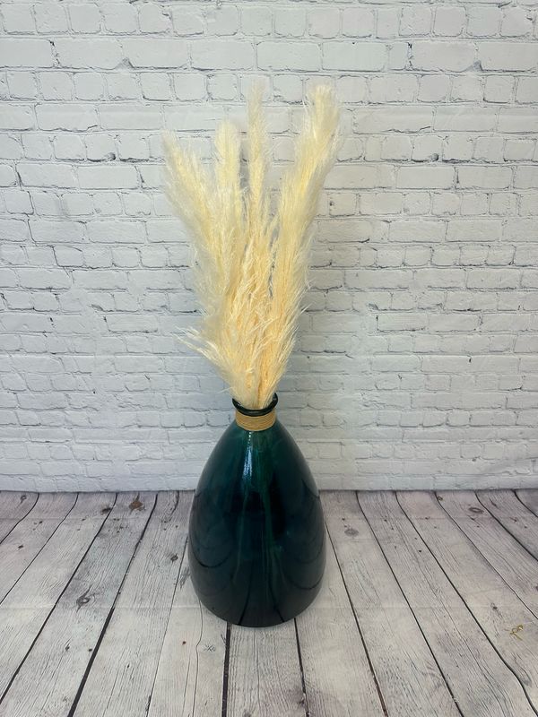 Dark Blue Tinted Glass Floor Vase