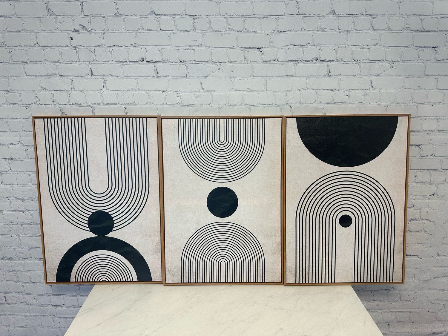 Modern Abstract Framed Canvas- Set Of 3