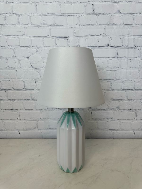 Single White & Teal Lamp