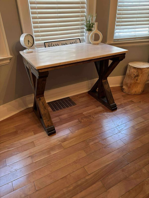 Rustic Wood Desk w/ White Oak Top