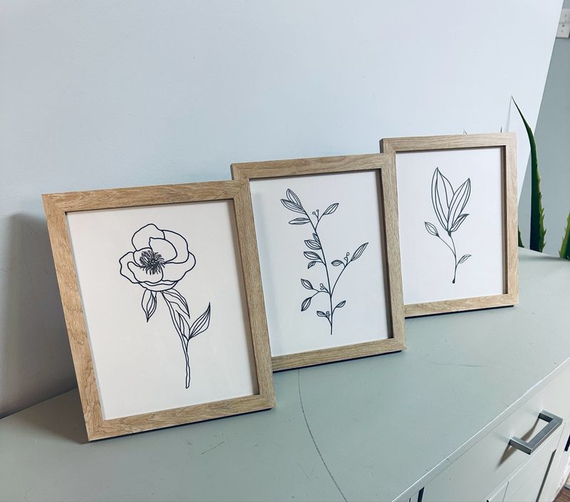 Easel Flower Print - Set Of 3