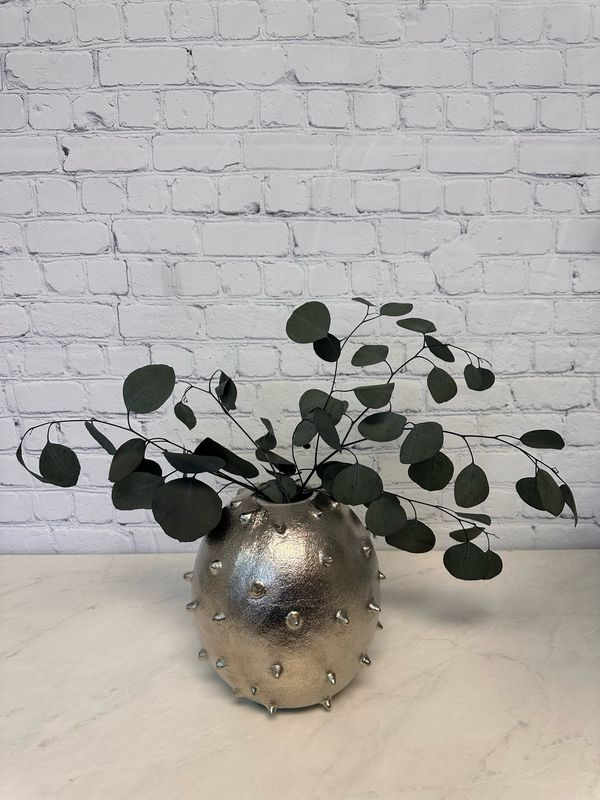 Decorative Chrome Cactus Vase