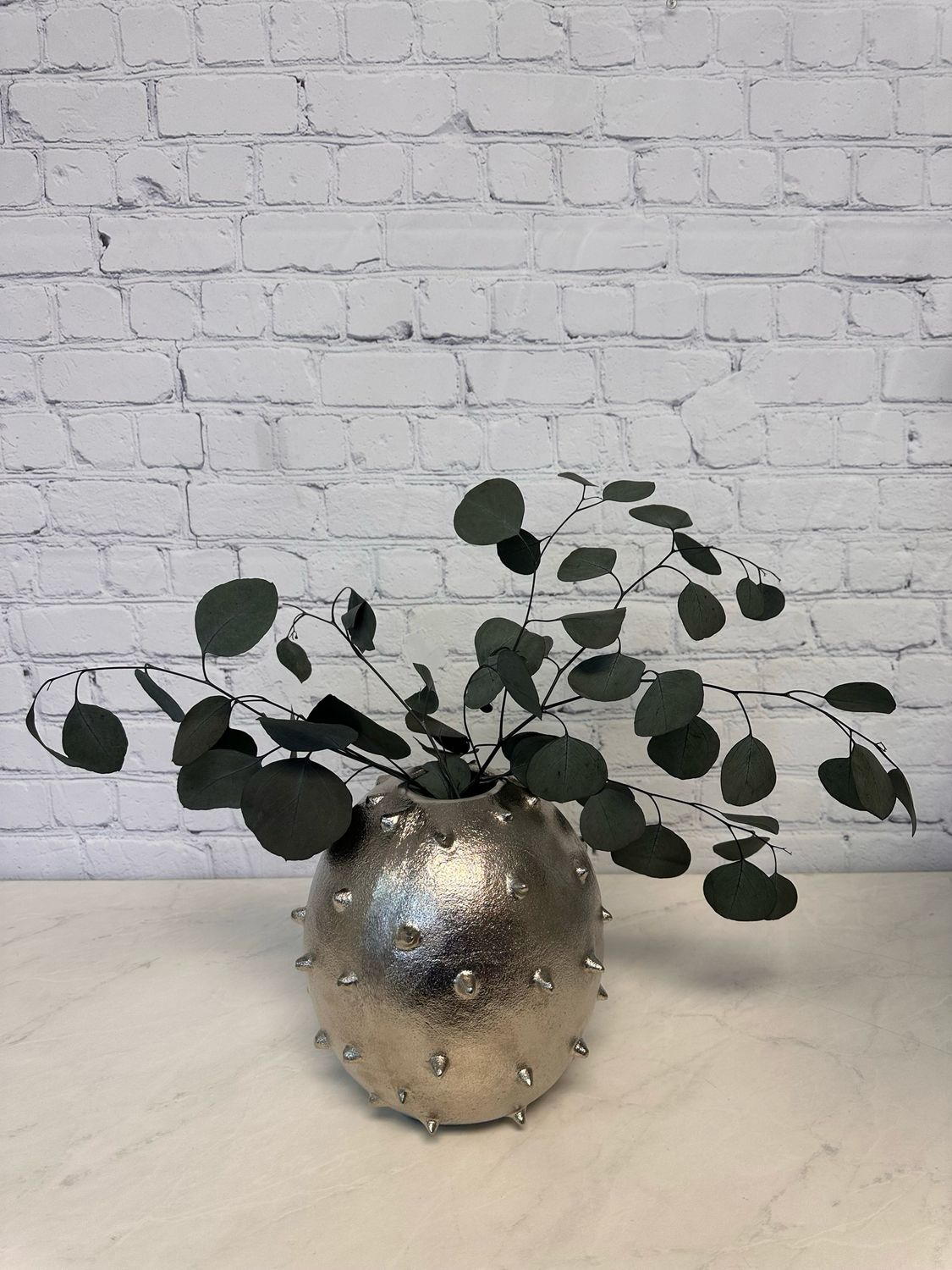 Decorative Chrome Cactus Vase