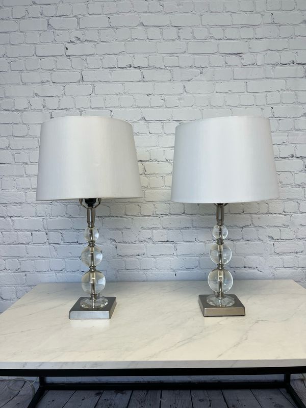 Stacked Glass Ball Lamp - Set Of 2