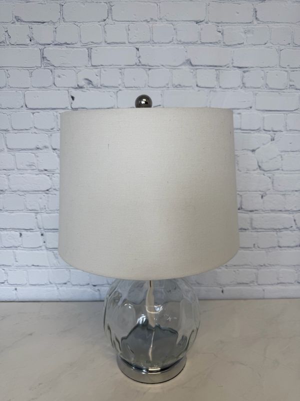 Round Textured Glass Lamp - Single