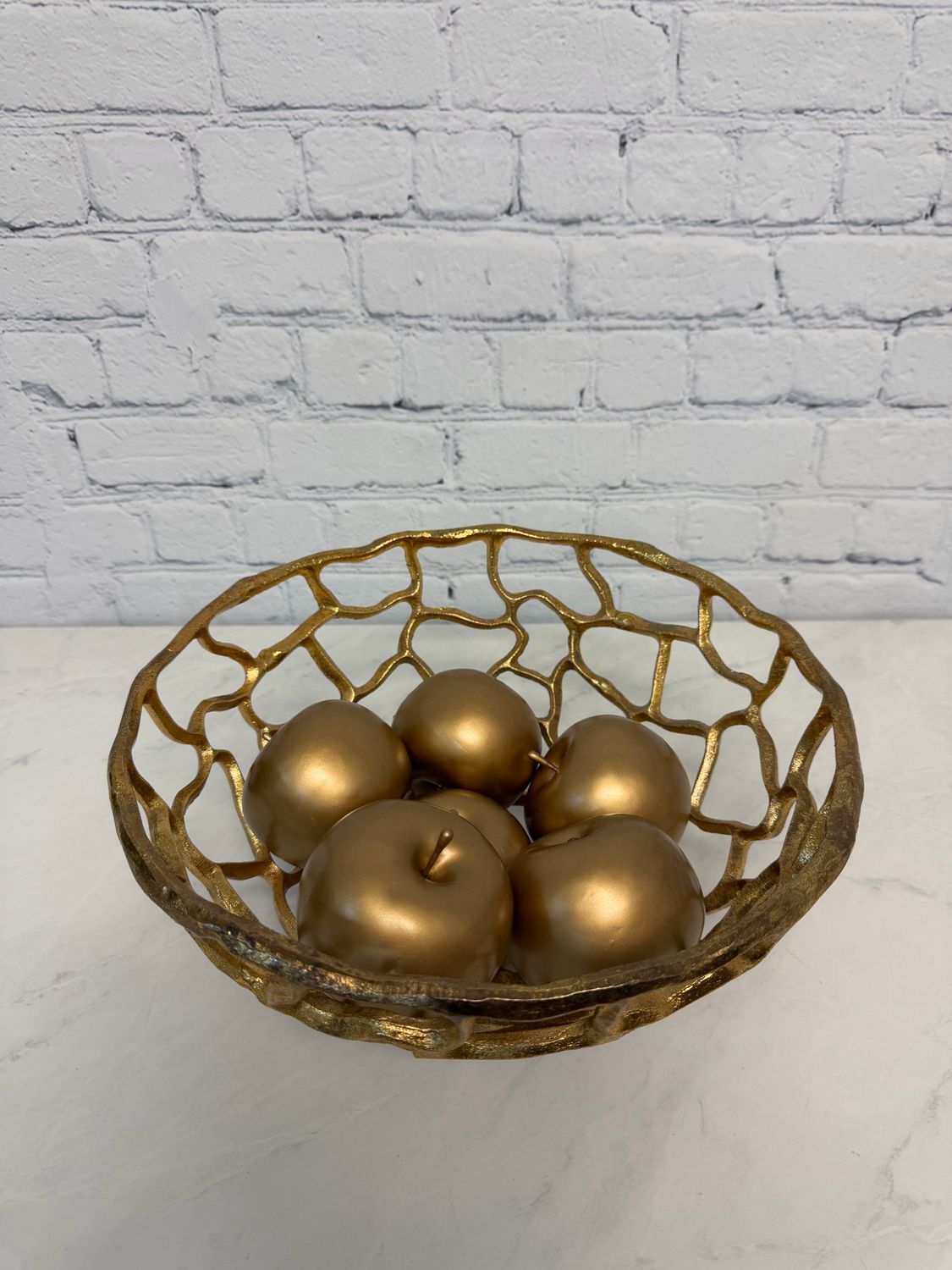 Small Gold Root Bowl W/ Apples