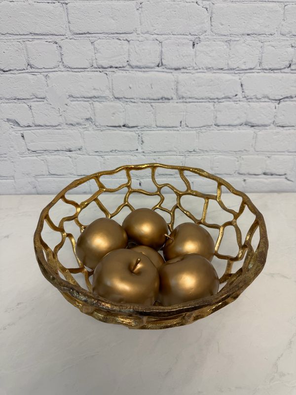 Small Gold Root Bowl W/ Apples
