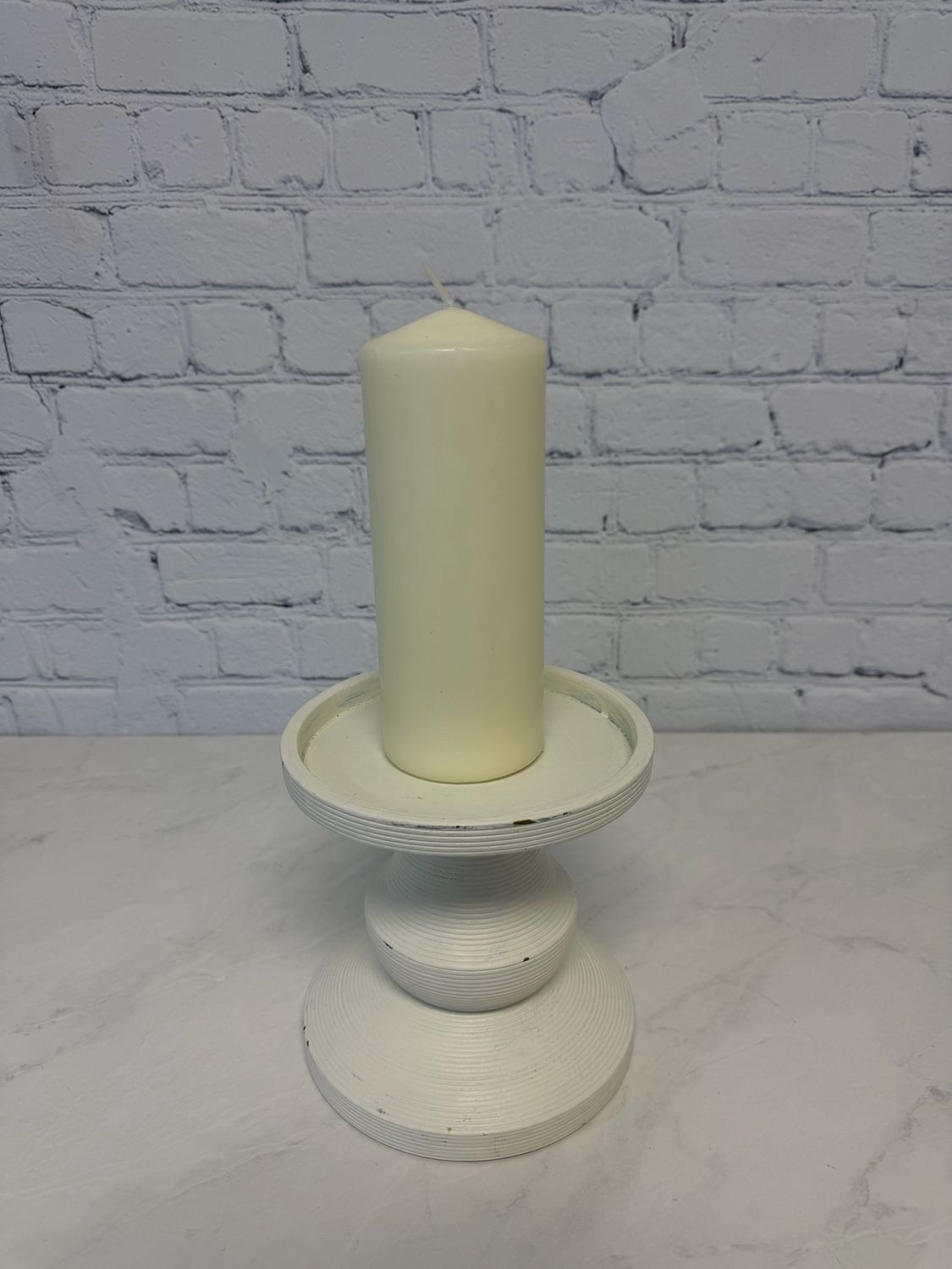 White Candle Holder