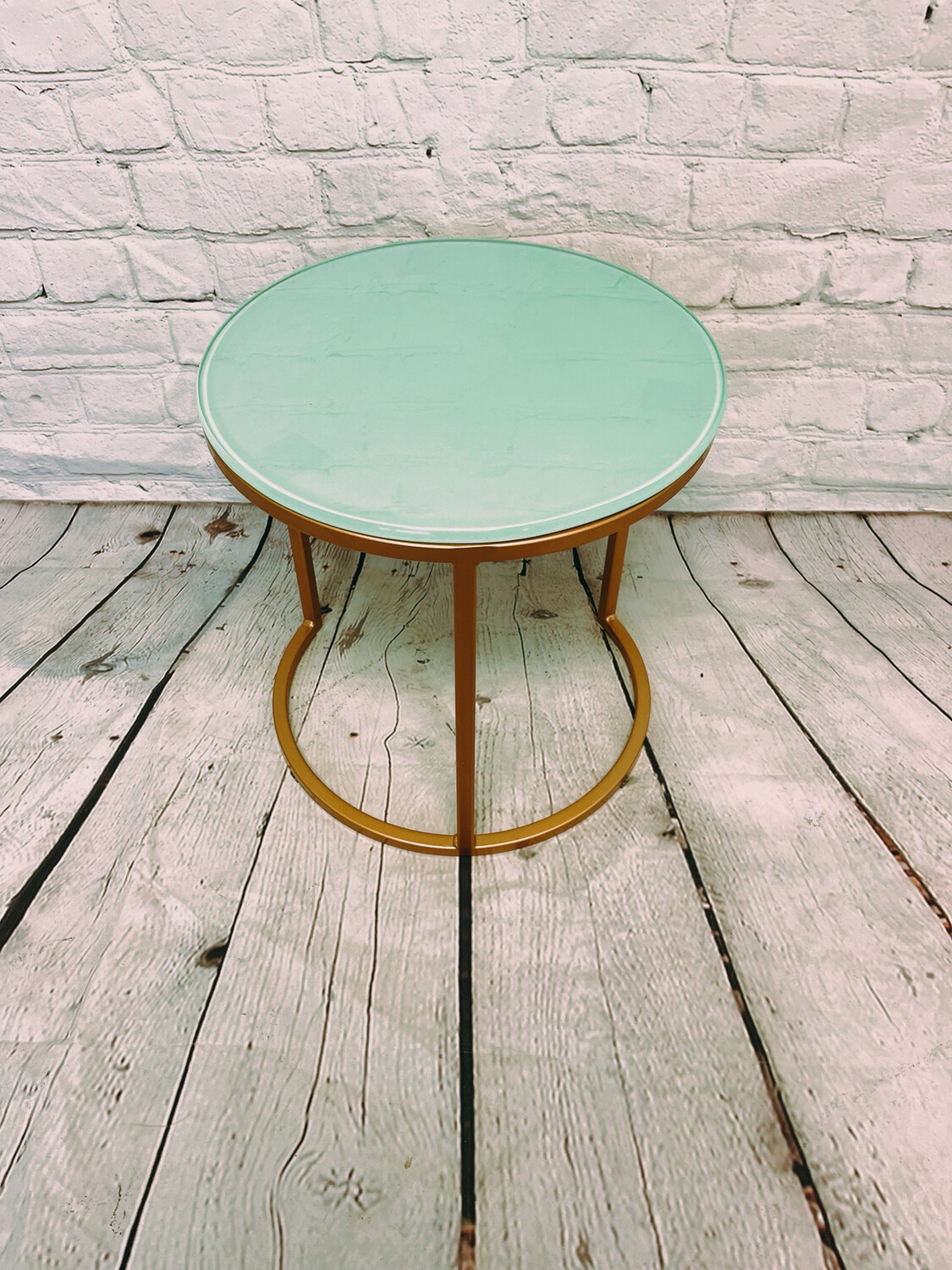 Gold & Powder Blue End Table - Set of 2