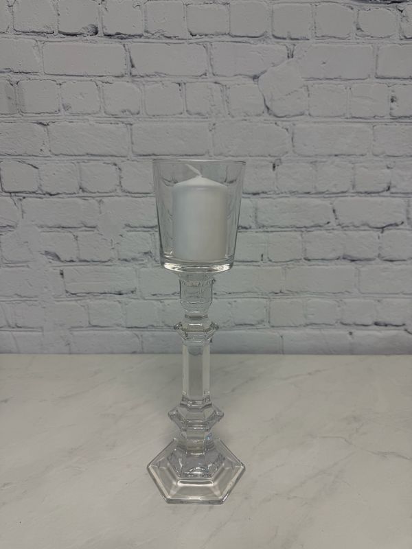 Tall Glass Candle Holder