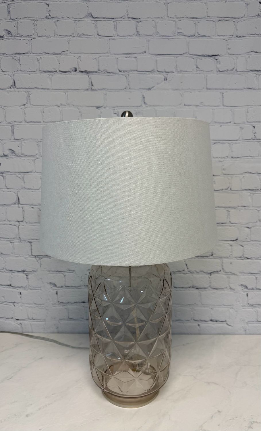 Large Beige Glass Lamp - Single