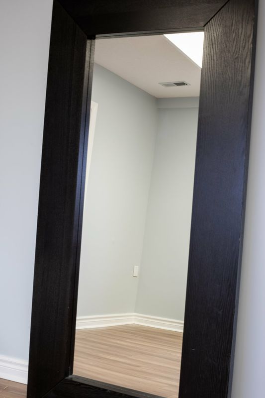 Small Black Wood Standing OR Hanging Mirror