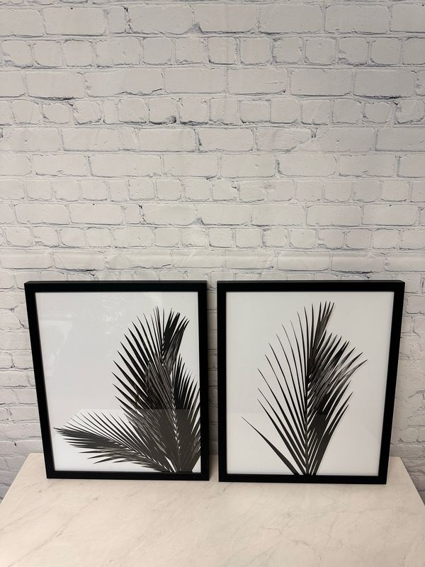 Black Plant Framed Print - Set Of 2