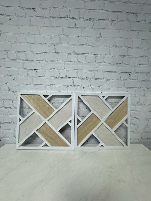 Neutral Fun Wood Prints - Set Of 2 Neutral Fun Wood Prints - Set Of 2