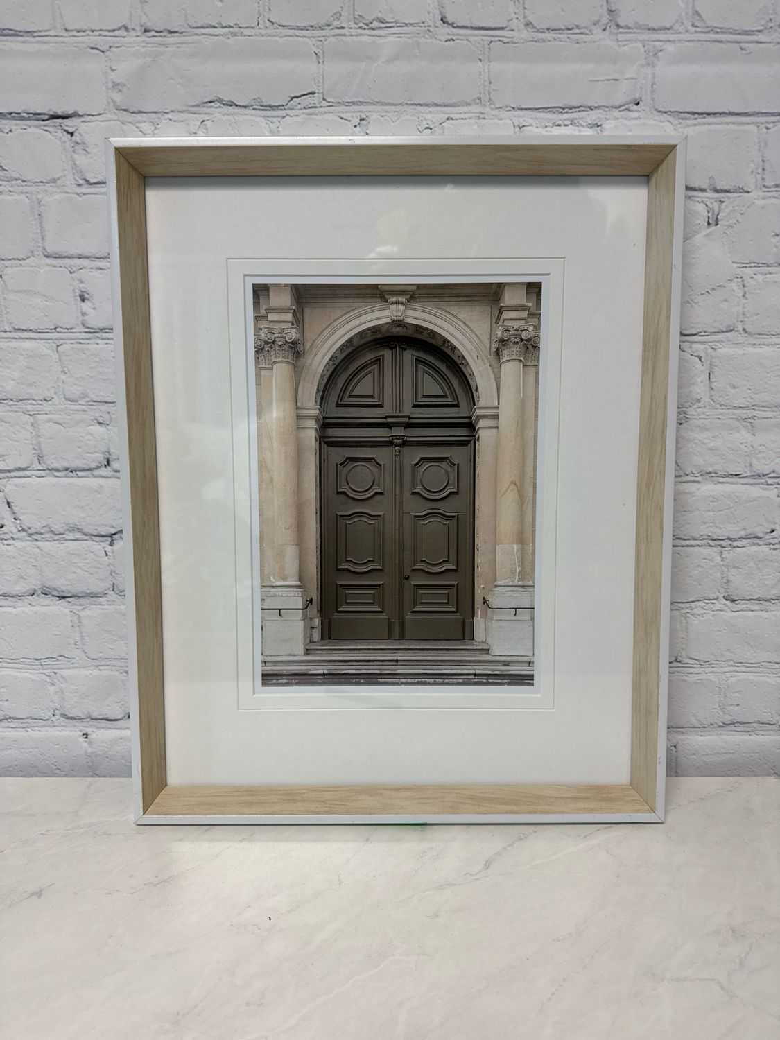 Taupe Doors Framed Print